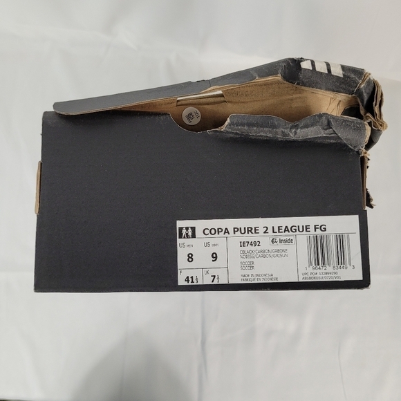 Unisex adidas Copa Pure II League Firm Ground Soccer Cleats Black/Grey M8/W9 NIB - Picture 10 of 11